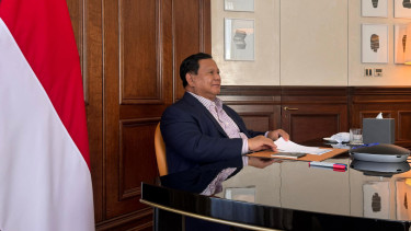 Presiden RI Prabowo Subianto saat memimpin ratas dengan 7 menko