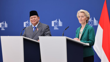 Presiden RI Prabowo Subianto dan Presiden Uni Eropa Ursula von der Leyen