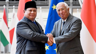 Presiden RI Prabowo Subianto dan Presiden Dewan Eropa, Antonio Costa
