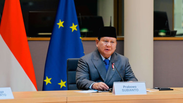 Presiden RI Prabowo Subianto di Gedung Europa, Brussel, Belgia