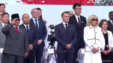 Presiden RI Prabowo Subianto menghadiri peringatan Bastille Day