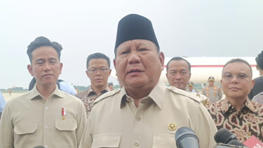Presiden RI Prabowo Subianto di Lanud Halim Perdanakusuma, Jakarta Timur