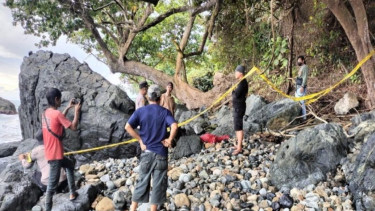 Lokasi penemuan mayat tanpa kepala di Pantai Cukuh Pandan