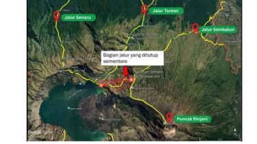 Balai Taman Nasional Gunung Rinjani Tutup Paksa Jalur Pendakian