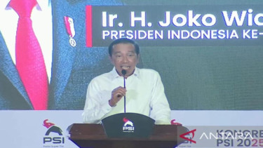 Presiden Ke-7 RI Joko Widodo atau Jokowi di acara kongres PSI