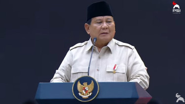 Presiden Prabowo Subianto di Kongres PSI