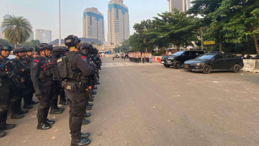 Apel personel pengamanan demo ojol