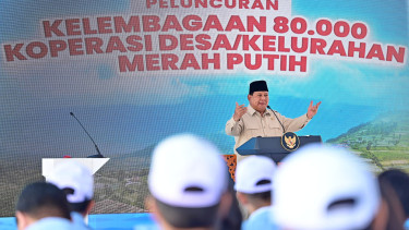 Presiden RI Prabowo Subianto saat meresmikan Koperasi Desa Merah Putih 