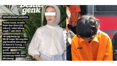 Tersangka pembunuhan wanita diborgol di Cisauk (Kanan)