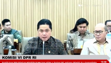 Menteri BUMN, Erick Thohir, raker dengan Komisi VI DPR RI