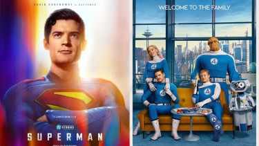 Poster Film Superman dan Fantastic Four