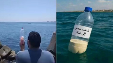 Warga Mesir ramai-ramai mengirimkan botol berisi beras ke Gaza via laut