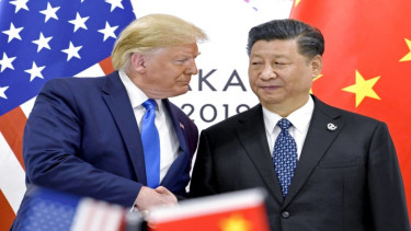Presiden AS Donald Trump bersama Presiden China Xi Jinping
