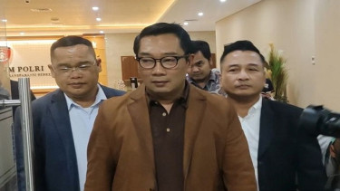 Ridwan Kamil usai menjalani tes DNA di Bareskrim Polri