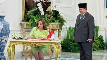 Pertemuan Presiden Prabowo dengan Presiden Peru Dina Erlicia Boluarte Zegarra