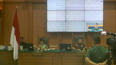 Terdakwa Kopda Bazarsah saat persidangan pembacaan vonis