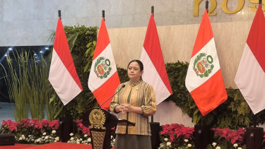 Ketua DPR RI Puan Maharani di Kompleks Parlemen, Senayan, Jakarta Pusat 