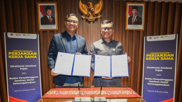 BPJS Ketenagakerjaan bersama DJP Kementerian Keuangan RI jalin kerjasama