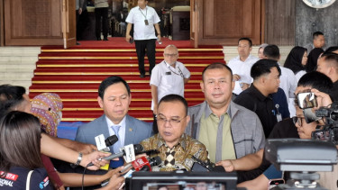 Ketua Harian DPP Partai Gerindra, Sufmi Dasco Ahmad di Kompleks Parlemen, Senayan, Jakarta Pusat