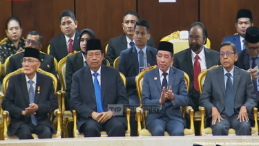 Presiden RI ke-6 Susilo Bambang Yudhoyono dan Presiden RI ke-7 Joko Widodo 