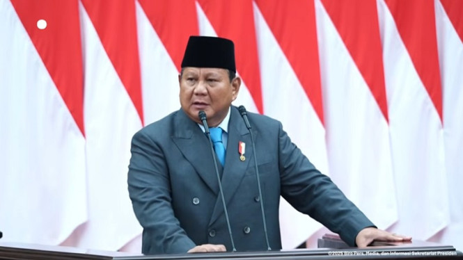 Presiden Prabowo Subianto di Sidang Tahunan MPR RI tahun 2025