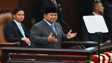 Presiden Prabowo Subianto menyampaikan pidato dalam Sidang Tahunan MPR RI