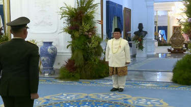 Presiden Prabowo Subianto sebagai inspektur upacara HUT RI ke-80