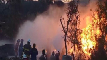 Sumur rakyat di Desa Gandu, Bogorejo Blora terbakar