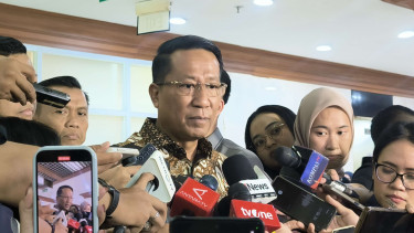 Menteri Hukum, Supratman Andi Agtas di Kompleks Parlemen, Senayan, Jakarta Pusat