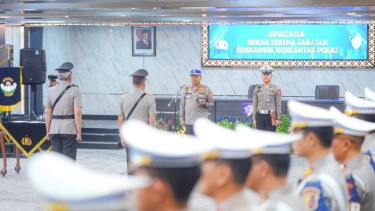 Upacara serah terima jabatan Dirkamsel Korlantas Polri