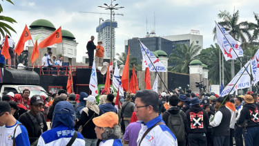Demo buruh di DPR RI