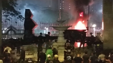 Aksi demo di Mapolda Metro Jaya