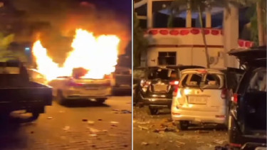 Puluhan mobil di kantor DPRD Makassar dirusak massa