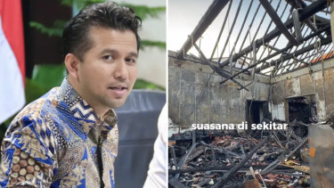 Ruang kerja Emil Dardak hangus terbakar.