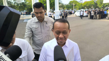 Ketua Umum Partai Golkar, Bahlil Lahadalia di Kompleks Istana Kepresidenan 