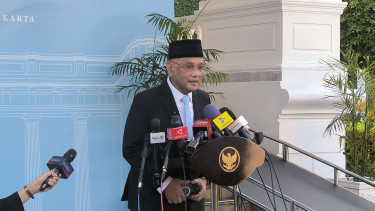 Menteri Haji, Mochamad Irfan Yusuf atau Gus Irfan di Kompleks Istana Kepresidenan, Jakarta Pusat 