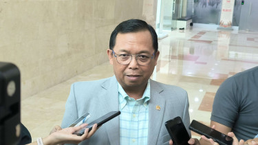 Sekjen Partai Demokrat, Herman Khaeron di Kompleks Parlemen, Senayan, Jakarta