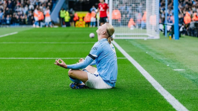 Pemain Manchester City Erling Haaland