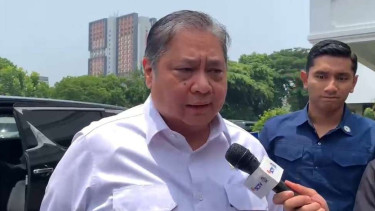 Menko bidang Perekonomian, Airlangga Hartarto di Kompleks Istana Kepresidenan 