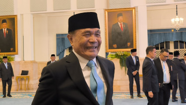 Menko Polkam Letjen TNI (Purn) Djamari Chaniago di Istana Negara 