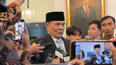 Menko Polkam Djamari Chaniago di Istana Negara, Jakarta Pusat 