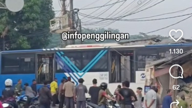 Screenshoot Transjakarta kecelakaan di Cakung