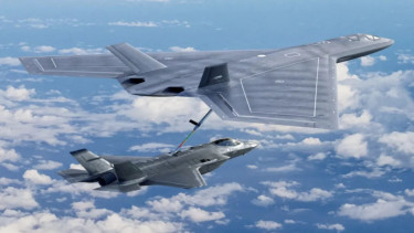 Ilustrasi Jet tempur AI Vectis pendamping F-35