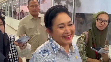 Ketua Komisi IV DPR RI sekaligus Wakil Ketua Dewan Pembina Partai Gerindra, Siti Hediati Hariyadi alias Titiek Soeharto di Kompleks Parlemen, Senayan, Jakarta Pusat 