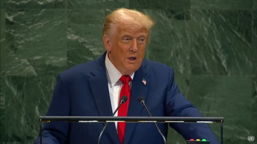 Presiden AS Donald Trump berpidato di Sidang Umum PBB ke-80, (23/9)