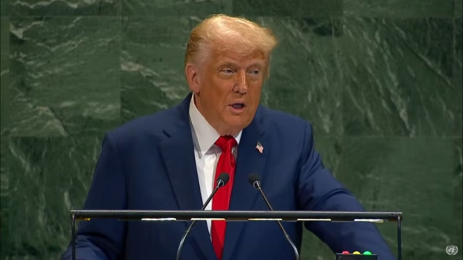 Presiden AS Donald Trump berpidato di Sidang Umum PBB ke-80, (23/9)
