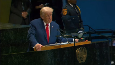 Presiden AS Donald Trump berpidato di Sidang Umum PBB ke-80, (23/9)