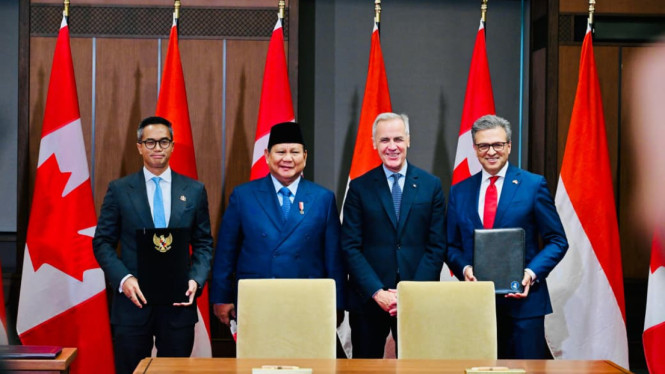 Prabowo saksikan MoU RI-Kanada bersama Perdana Menteri (PM) Kanada, Mark Carney