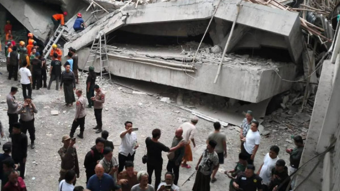 Bangunan di Ponpes Al Khoziny Sidoarjo ambruk pada Senin, (29/9)