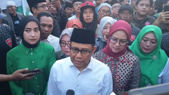 Menteri Koordinator Pemberdayaan Manusia Muhaimin Iskandar Cak Imin di Sidoarjo
